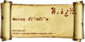 Weiss Ádám névjegykártya